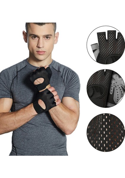 Siyah Stil M Boyutu Halter Eğitim Eldiven Profesyonel Spor Eldiven Yarım Parmak Yoga Spor Salonu El Bilek Koruyucu Eldiven Erkekler Kadınlar Için (Yurt Dışından) fiyatları