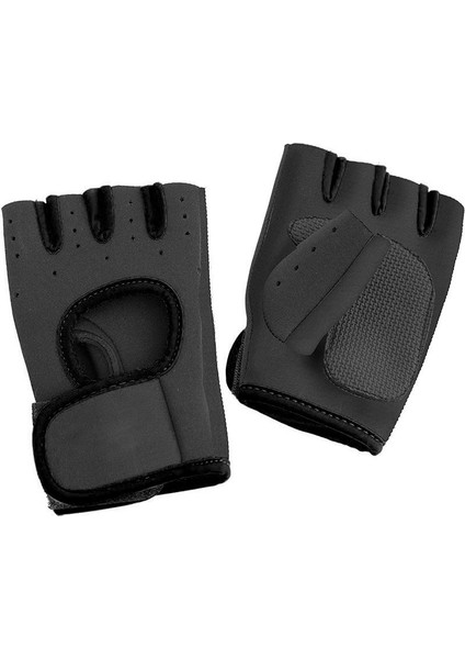 Siyah Stil S Boyutu Yarım Parmak Spor Eldiven Ağırlık Kaldırma Spor Eldiven Açık Spor Bisiklet Nefes Şok Emme Egzersiz Spor Eldiven (Yurt Dışından)