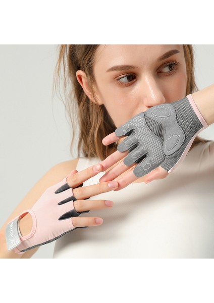 Z Tarzı L Boyutu Orts Eldiven Bayanlar Yoga Fitness Egzersiz Kaymaz Şok Emici Yarım Parmak Aşınmaya Dayanıklı Nefes Alabilir Eldiven (Yurt Dışından) fırsatları