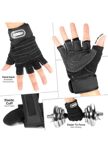 Siyah Stil M Boyutu Erkekler Spor Eldiven Yarım Parmak Bisiklet Eldiveni Spor Ağırlık Kaldırma Vücut Geliştirme Eğitimi Spor Egzersiz Egzersiz Eldiveni Mlxl (Yurt Dışından)