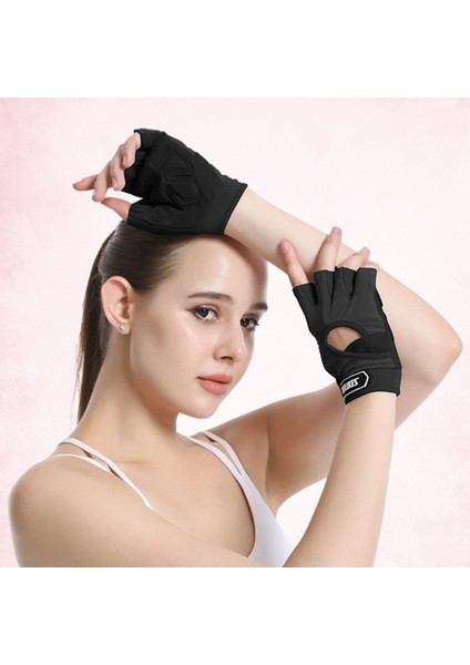 Siyah Stil M Boyutu Kadın Spor Eldiven Nefes Yarım Parmak Yoga Egzersiz Eldivenleri Kaymaz Etiket Şok Emme Koruma Eğitim Ekipmanları (Yurt Dışından) modelleri