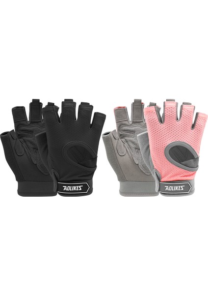 Siyah Stil M Boyutu Kadın Spor Eldiven Nefes Yarım Parmak Yoga Egzersiz Eldivenleri Kaymaz Etiket Şok Emme Koruma Eğitim Ekipmanları (Yurt Dışından) fırsatları