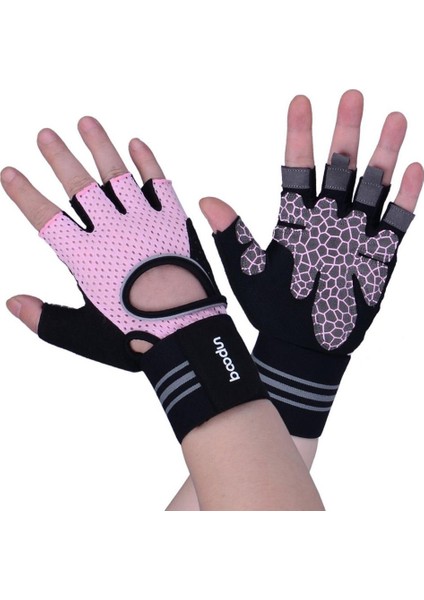 Pembe Tarzı M Boyutu Boodun Yeni Profesyonel Ağırlık Kaldırma Eldiveni Genişletilmiş Bileklik ile Crossfit Gym Fitness Binme Tırmanma Egzersiz (Yurt Dışından)