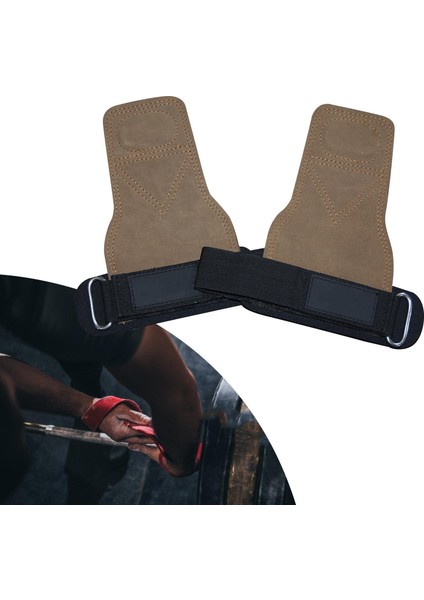 Kahverengi Tarzı Çapraz Eğitim El Sapları Bilek Sarar Anti Patinaj Ağırlık Güç Kavrama Ağırlık Kaldırma Eldivenleri Erkekler Için Halter Deadlift (Yurt Dışından)