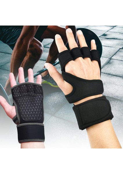 Xl Tarzı Siyah 1 Çift Kaymaz Ağırlık Kaldırma Yarım Parmak Eldiven Ayarlanabilir Cırt Cırt Bağlantı Elemanları Spor Salonu El Bilek Avuç Içi Koruyucu Eldiven (Yurt Dışından) fiyatları