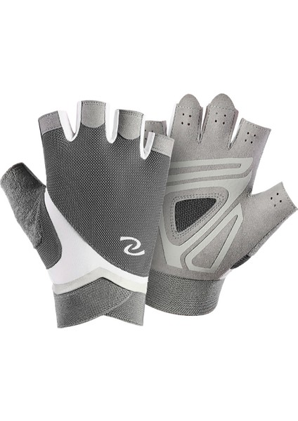 Gri Tarzı M Boyutu Açık Balıkçılık Aksesuarları Yarım Parmak Eldiven Nefes Alabilir Çabuk Kuruyan Rahat Bisiklet El Koruma Eldivenleri (Yurt Dışından)