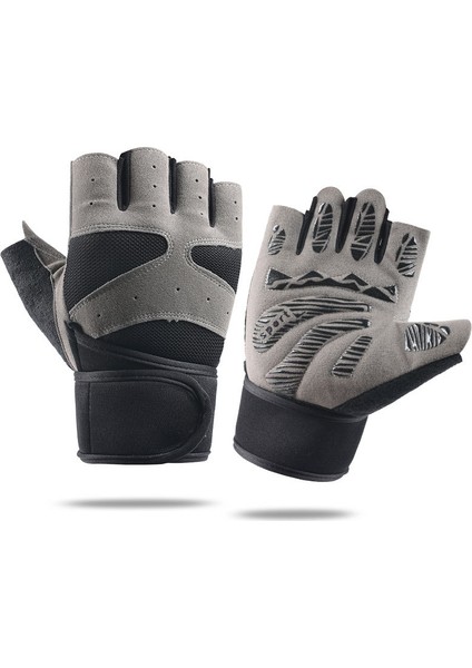 Siyah Stil M Boyutu Kadın Vücut Geliştirme Spor Eldiven Ağır Egzersiz Kaymaz Yarım Parmak Eldiven Erkekler Spor Spor Eğitim Eldiven El Koruyucu (Yurt Dışından)