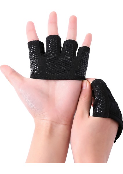 Siyah Stil Xl Boyutu Gym Fitness Yarım Parmak Eldiven Erkek Kadın Crossfit Egzersiz Ağırlık Kaldırma Vücut Geliştirme Halter Eğitim El Palm Koruyucu Kavrama (Yurt Dışından)