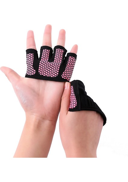 Pembe Tarzı M Boyutu Gym Fitness Yarım Parmak Eldiven Unisex Crossfit Egzersiz Eldiveni Dambıl Güç Ağırlık Kaldırma Vücut Geliştirme El Koruyucu Eldiven (Yurt Dışından)
