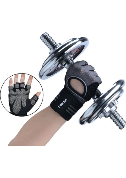 Pembe Tarzı M Boyutu Boodun Yeni Profesyonel Ağırlık Kaldırma Eldiveni Genişletilmiş Bileklik ile Crossfit Gym Fitness Binme Tırmanma Egzersiz (Yurt Dışından) modelleri