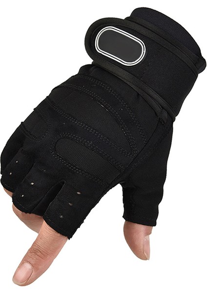 Siyah Stil M Boyutu Yarım Parmak Halter Eldiveni Ağırlık Egzersizleri Vücut Geliştirme Eğitimi Spor Salonu Egzersiz Spor Eldiven Erkekler Kadınlar Için (Yurt Dışından)