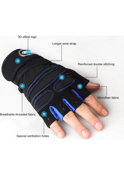 Bir Stil L Boyutu Hava Erkekler Yarım Parmak Halter Eldiveni Darbeye Dayanıklı Spor Spor Açık Sürme Kaymaz Eldiven (Yurt Dışından) fırsatları