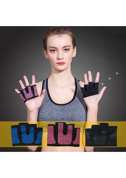 Siyah Stil S Boyutu Gym Fitness Yarım Parmak Eldiven Erkek Kadın Crossfit Egzersiz Ağırlık Kaldırma Vücut Geliştirme Halter Eğitim El Palm Koruyucu Kavrama (Yurt Dışından) modelleri