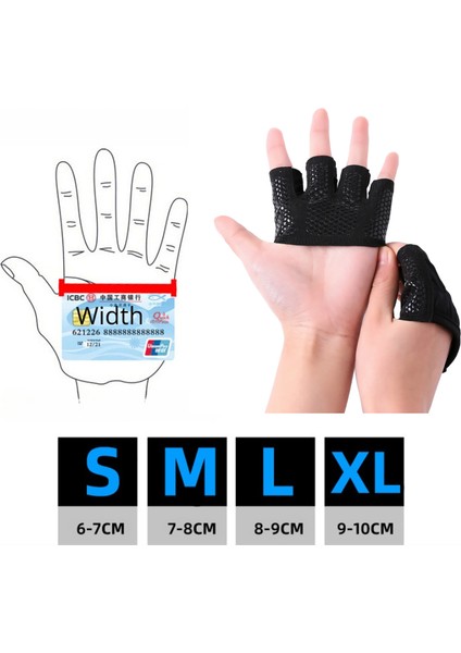 Siyah Stil S Boyutu Gym Fitness Yarım Parmak Eldiven Erkek Kadın Crossfit Egzersiz Ağırlık Kaldırma Vücut Geliştirme Halter Eğitim El Palm Koruyucu Kavrama (Yurt Dışından) indirimleri