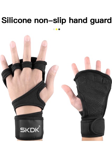 Siyah Stil Xl Boyutu 1 Çift Halter Eğitim Eldiven Spor Spor Vücut Geliştirme Jimnastik Spor Salonu El Bilek Palm Koruyucu Eldiven Erkekler Kadınlar Için (Yurt Dışından) fırsatları