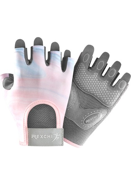 Qp Tarzı M Boyutu 2 Adet Yarım Parmak Eldiven Kadın Yoga Spor Egzersiz Kaymaz Şok Emici Aşınmaya Dayanıklı Nefes Halter Eldiveni (Yurt Dışından)