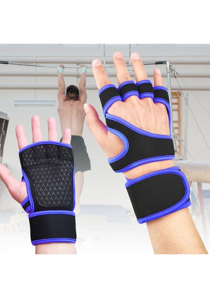 L Tarzı Siyah 1 Çift Kaymaz Ağırlık Kaldırma Yarım Parmak Eldiven Ayarlanabilir Cırt Cırt Bağlantı Elemanları Spor Salonu El Bilek Avuç Içi Koruyucu Eldiven (Yurt Dışından) modelleri
