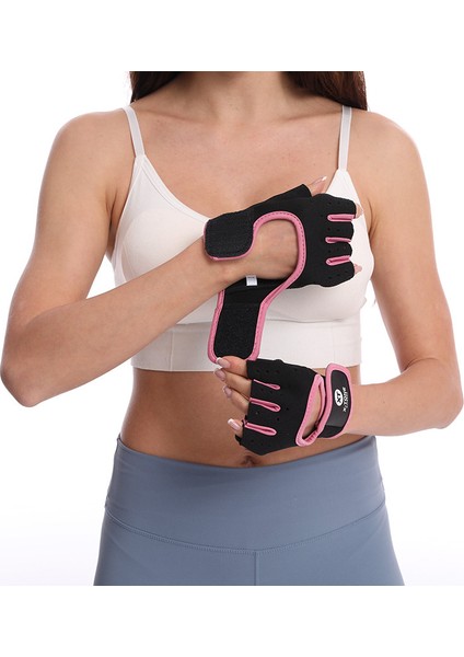 B Tarzı L Boyutu Halter Eğitimi Kaymaz Eldiven Dambıl Spor Spor Nefes Şok Emici Yarım Parmak Eldiven Erkekler ve Kadınlar Için (Yurt Dışından)