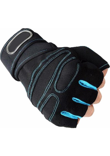 Mavi Stil M Boyutu Bisiklet Eldiveni Kaymaz Anti-Ter Erkek Kadın Yarım Parmak Eldiven Nefes Anti-Şok Spor Eldiven Bisiklet Bisiklet Eldiveni (Yurt Dışından) fiyatları