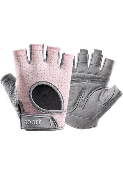 Pembe Tarzı M Boyutu Gobygo Yarım Parmak Halter Spor Eldiven Bisiklet Spor Eldivenleri Dambıl Eğitim Bilek Muhafızları Nefes Kaymaz Palmiye (Yurt Dışından)