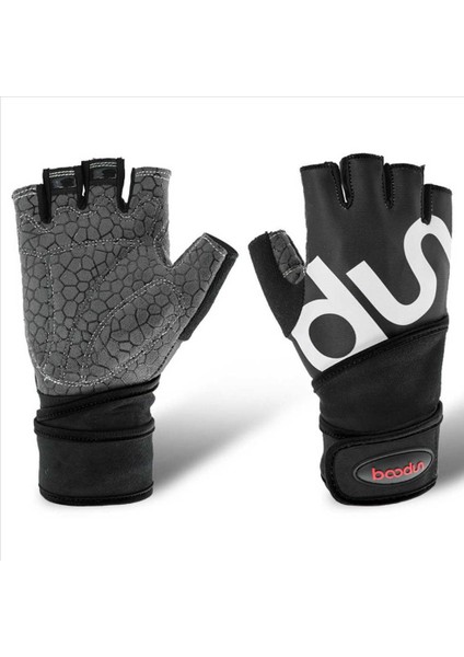 Siyah Stil M Boyutu 1 Çift Boodun Erkek Bilek Koruma Ağırlık Kaldırma Eldiveni Anti Patinaj Crossfit Gym Fitness Eldiven Sıkıştırma Dambıl Kemerler (Yurt Dışından)