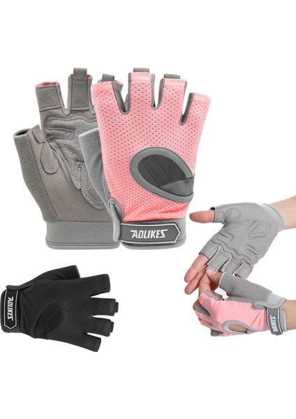 Pembe Tarzı S Boyutu Spor Salonu Için Eldiven Nefes Yarım Parmak Kaymaz Etiket Şok Emme Halter Eğitim Eldivenleri Spor Salonu Eldivenleri Kadınlar Için (Yurt Dışından) fırsatları
