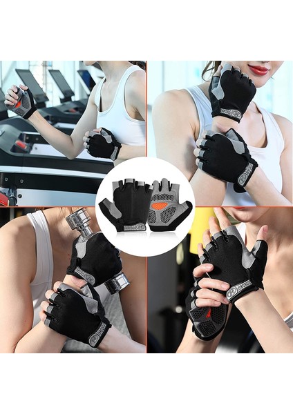 Gri Tarzı Xl Boyutu Spor Eldiveni Halter Spor Erkek Kadın Eğitim Kaymaz Avuç Içi Koruyucu Nefes Parmaksız Bisiklet Bisiklet Bisiklet Eldiveni (Yurt Dışından) fırsatları