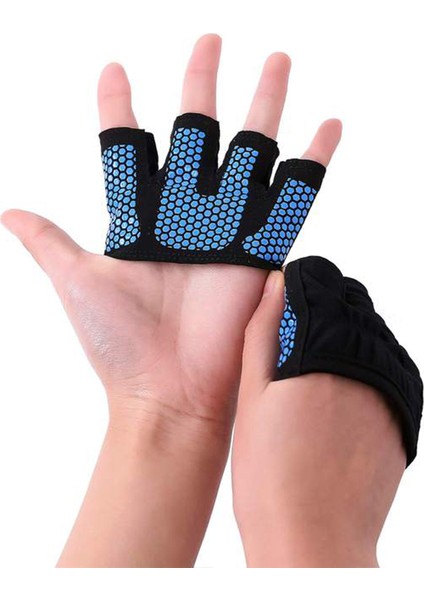 Mavi Stil Xl Boyutu Gym Fitness Yarım Parmak Eldiven Erkek Kadın Crossfit Egzersiz Eldiven Güç Ağırlık Kaldırma Vücut Geliştirme El Koruyucusu (Yurt Dışından)