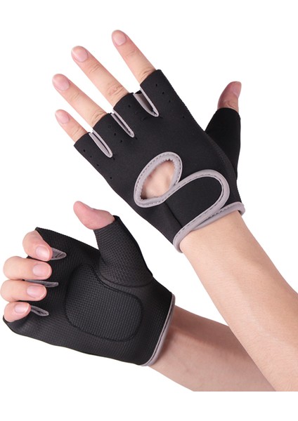 Gri Tarzı Xl Boyutu Gym Fitness Nefes Bilek Ağırlık Kaldırma Silika Jel Kaymaz Spor Egzersiz Eldivenleri (Yurt Dışından)