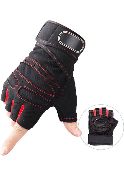 Turuncu Tarzı L Boyutu Bisiklet Eldiveni Kaymaz Anti-Ter Erkek Kadın Yarım Parmak Eldiven Nefes Anti-Şok Spor Eldiven Bisiklet Bisiklet Eldiveni (Yurt Dışından)