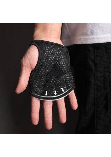 Siyah Stil S Boyutu Halter Spor Eldivenleri El Palm Koruyucu Nefes Yarım Parmak Eldiven Çapraz Eğitim Bisiklet Dambıl Sapları Pedleri (Yurt Dışından) modelleri