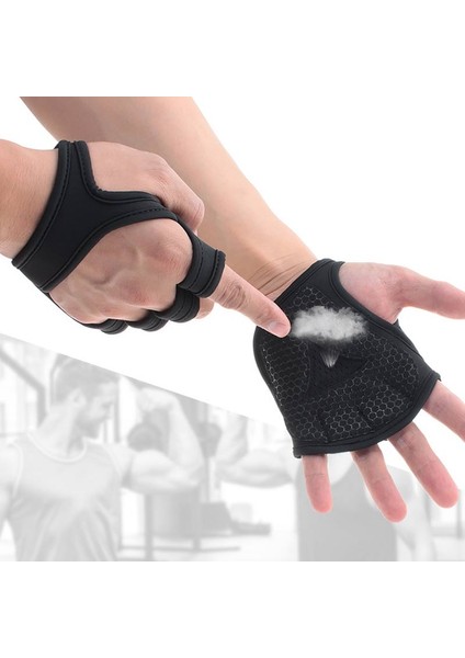 Siyah Stil S Boyutu Halter Spor Eldivenleri El Palm Koruyucu Nefes Yarım Parmak Eldiven Çapraz Eğitim Bisiklet Dambıl Sapları Pedleri (Yurt Dışından) fırsatları