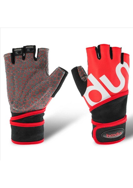 Kırmızı Stil M Boyutu 1 Çift Boodun Erkek Bilek Koruma Ağırlık Kaldırma Eldiveni Anti Patinaj Crossfit Gym Fitness Eldiven Sıkıştırma Dambıl Kemerler (Yurt Dışından)