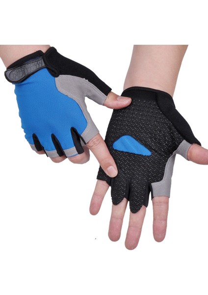 Mavi Stil S Boyutu Spor Eldiveni Halter Spor Erkek Kadın Eğitim Kaymaz Avuç Içi Koruyucu Nefes Parmaksız Bisiklet Bisiklet Bisiklet Eldiveni (Yurt Dışından)