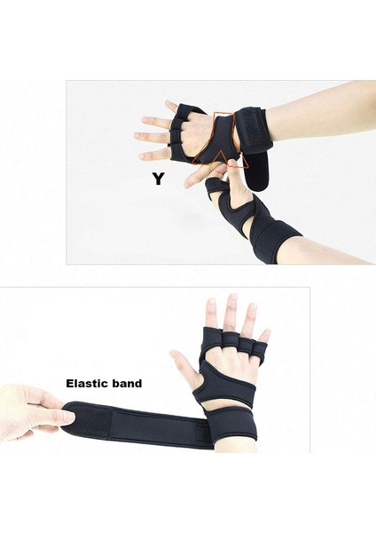 Siyah Stil L Boyutu Ağırlık Kaldırma Eğitim Eldivenleri Unisex Fitness Spor Vücut Geliştirme Spor Salonu Sapları Kolu El Palm Koruyucu Yarım Parmak Anti-Skid (Yurt Dışından) modelleri