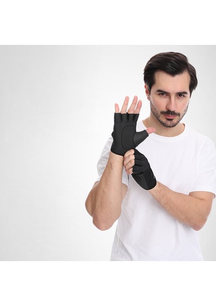 H Tarzı L Boyutu Halter Eğitimi Kaymaz Eldiven Dambıl Spor Spor Nefes Şok Emici Yarım Parmak Eldiven Erkekler ve Kadınlar Için (Yurt Dışından) indirimleri