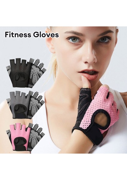 Pembe Tarzı M Boyutu Profesyonel Spor Eldiven Halter Eğitim Eldiven Erkek Kadın Yarım Parmak Yoga Spor Salonu El Bilek Koruyucu Eldiven (Yurt Dışından) modelleri