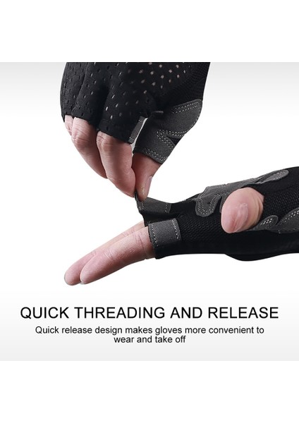 Siyah Stil L Boyutu Yarım Parmak Halter Eldiveni Nefes Alabilir Kaymaz Avuç Içi Aşınmaya Dayanıklı Dambıl Ekipmanları Yatay Çubuk Spor Eldivenleri (Yurt Dışından) fırsatları