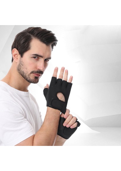 Bir Stil Xl Boyutu Halter Eğitimi Kaymaz Eldiven Dambıl Spor Spor Nefes Şok Emici Yarım Parmak Eldiven Erkekler ve Kadınlar Için (Yurt Dışından) fırsatları