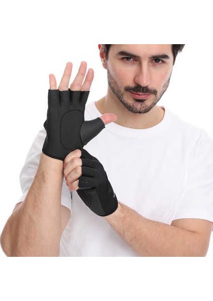 Bir Stil S Boyutu Halter Eğitimi Kaymaz Eldiven Dambıl Spor Spor Nefes Şok Emici Yarım Parmak Eldiven Erkekler ve Kadınlar Için (Yurt Dışından)