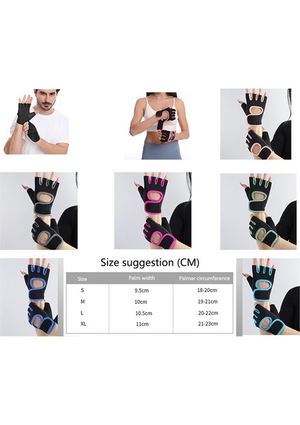 Bir Stil S Boyutu Halter Eğitimi Kaymaz Eldiven Dambıl Spor Spor Nefes Şok Emici Yarım Parmak Eldiven Erkekler ve Kadınlar Için (Yurt Dışından) modelleri