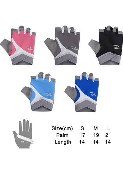 Siyah Stil L Boyutu Erkek Kadın Yarım Parmak Bisiklet Spor Salonu Spor Spor Eldiven Egzersiz Eğitimi Bilek Eldiven Kaymaz Direnç Halter Eldiveni (Yurt Dışından) fırsatları