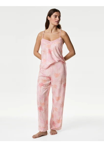 Marks & Spencer Dream Satin™ Dantel Detaylı Pijama Takımı