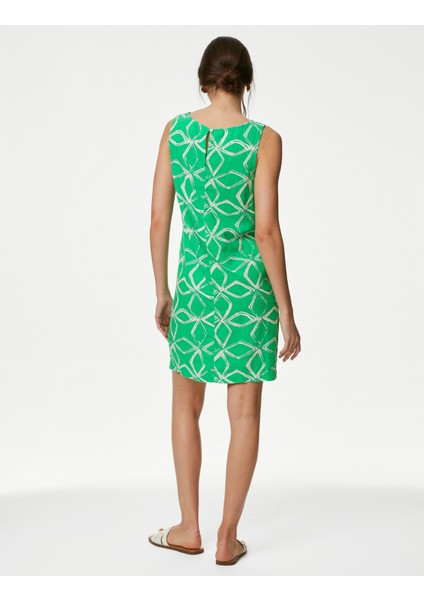 Regular Fit Mini Keten Elbise