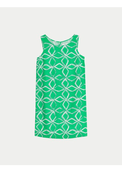 Regular Fit Mini Keten Elbise