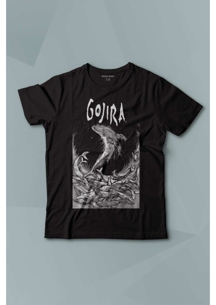 Gojira Balıklar Köpek Balığı Metal Music Rock Baskılı Çocuk Tişört Kısa Kollu