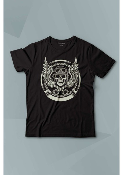 Skull Repair Tamirci Kuru Kafa Baskılı Çocuk Tişört Kısa Kollu