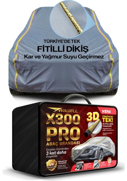 Tekno Trust Universal Fiat Egea Sedan ile Uyumlu X300 Pro Araba Brandası Miflonlu Branda Oto Çadır Örtü