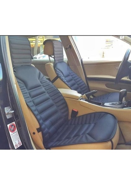 Universal Oto Koltuk Minderi Ortopedik Lüks Süngerli Ön 2 Koltuk Siyah Araç Koltuk Koruyucu Kılıf S