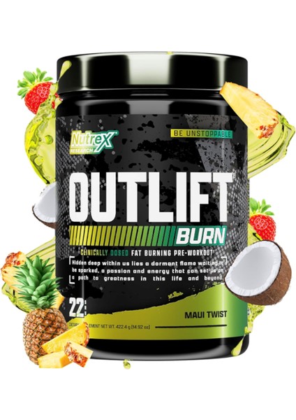 Research Outlift Burn Pre Workout Powder 2 In 1 Performance 425GR Usa Versiondur